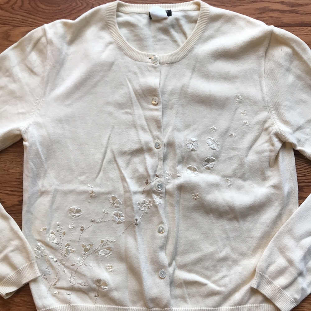 J. Crew Embroidered Cardigan 100% Cotton